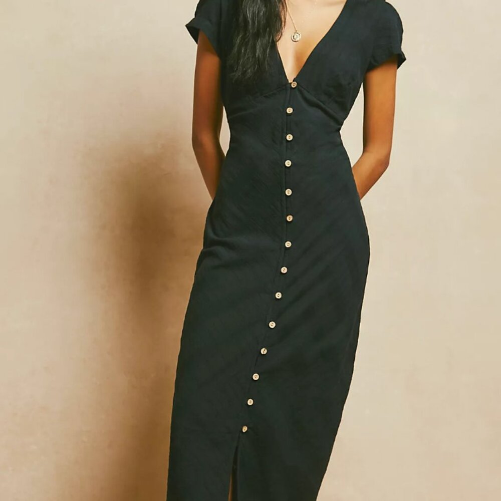 Free People Black Midi Dress
